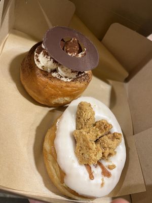 Tiramisu and apple pie doughnuts   at Scoop 'n Dough in Lisbon
