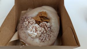 Banoffee doughnut (stuffed with banana) at Scoop 'n Dough in Lisbon