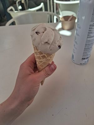 Cookie dough and brownie (semi licked) at Scoop 'n Dough in Lisbon