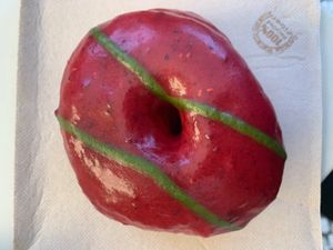 Berry doughnut at Scoop 'n Dough in Lisbon