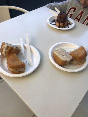 The sandwich with ice cream  at Scoop 'n Dough in Lisbon