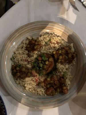 Vegetable stew & rice (about half the serving) at The Marrakech in Paphos