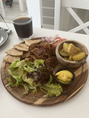 Souvlaki plate  at Healthylicious in Mykonos