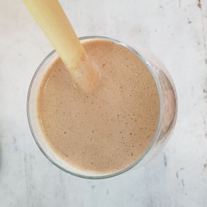 Chocolate Peanut Butter Smoothie at Healthylicious in Mykonos
