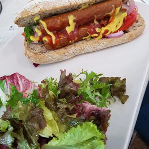Tofu Hot Dog at Healthylicious in Mykonos