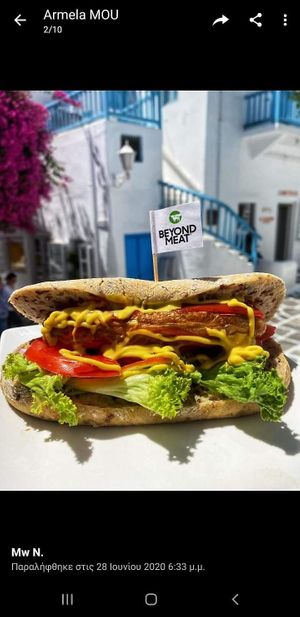 Beyond sausage. at Healthylicious in Mykonos
