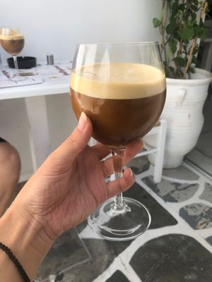 Freddo Cappuccino with Almond Milk at Healthylicious in Mykonos