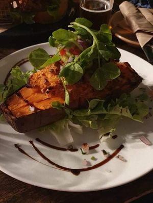 The Vegan Way - stuffed sweet potato with Mac and cheeze at Easy Lane in Windsor