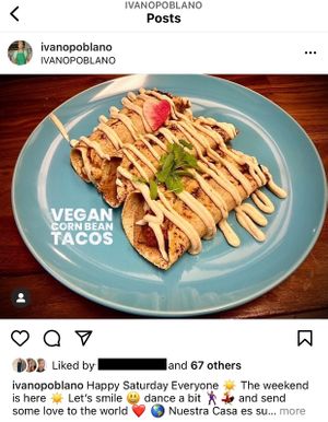 One of the many made from scratch, 100% organic and full of flavour vegan meals at IVANOPOBLANO at IVANOPOBLANO in London