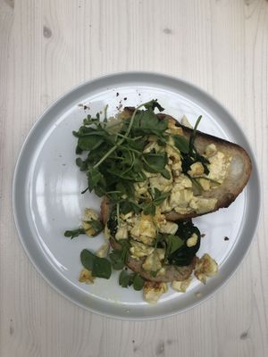 Scrambled tofu on toast  at Medicine in Birmingham