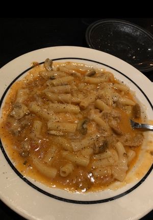 Pasta dish with beyond meat at Bella's in Tampa