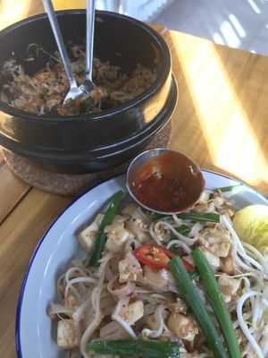 Bibimpap and pad thai at Same Same but Different - Asa Norte in Brasilia