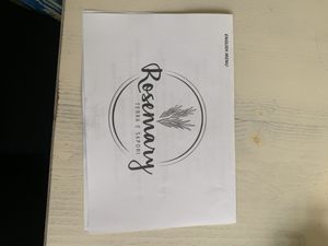 English menu 1  at Rosemary in Rome