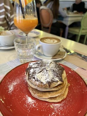 Vegan pancakes with vegan nutella  at Rosemary in Rome