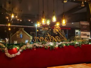 Inside decorations at Lovetann Kaffebar in Bergen