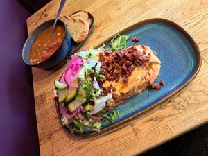Harira soup and Forest toast at Lovetann Kaffebar in Bergen