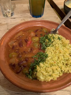 Puerto rican beans and rice   at Lovetann Kaffebar in Bergen