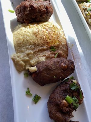 Falafel cakes and hummus at Oasis Restaurant and Catering in Pismo Beach
