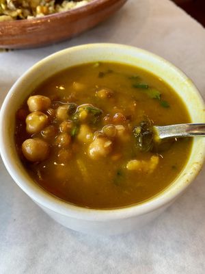Lentil soup.  Unique taste and satisfying.  This came with the entree. at Oasis Restaurant and Catering in Pismo Beach