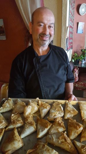 A Moroccan dessert prepared by chef Karim at Oasis Restaurant and Catering in Pismo Beach
