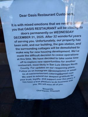  at Oasis Restaurant and Catering in Pismo Beach