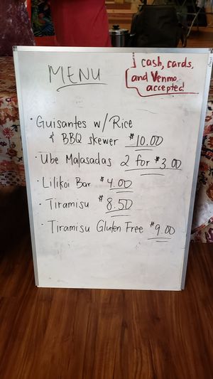 Menu today 3/8 at 7Vegans HI - Pop Up  in Aiea