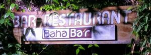 Sign out front. at Baha Bar in Siquijor