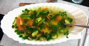 Law-uy soup. This bowl is approximately the size of a skateboard. at Baha Bar in Siquijor