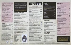 menu recto at Baha Bar in Siquijor