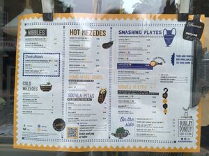 menu at Hungry Donkey in East London