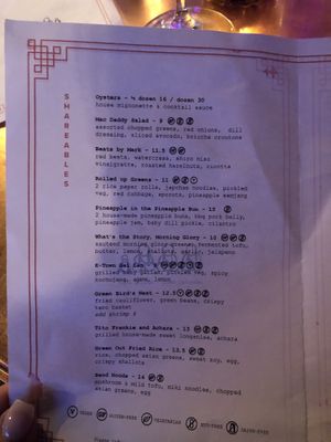 Menu  at Three Monks and a Duck in Toronto