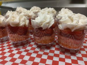 Cater order, Strawberry Shortcake  at Southern Vegan Soul Cafe in Macon