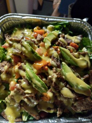 "STEAK N AVOCADO SALAD" at Southern Vegan Soul Cafe in Macon