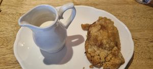 Apple custard with cream at New Bowling Green in Warwick