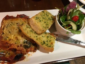 Lasagne with garlic bread  at New Bowling Green in Warwick