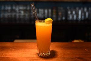 Refreshing home mad turmeric drink at Le Surfing in Seignosse