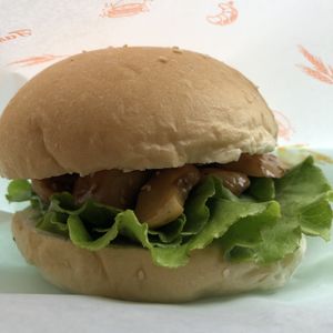 Oyster mushroom burger at G. Burger in Tainan