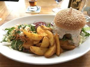 Vegan burger menu at Valentino's Place in Basel