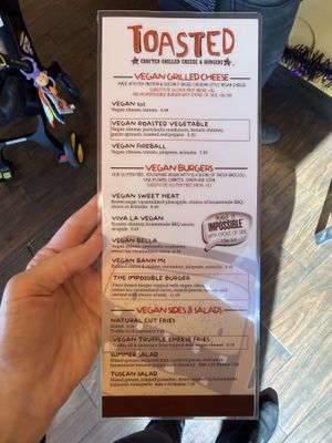 Menu  at Toasted - UCF in Orlando