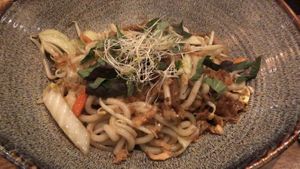 Wok fried Udon noodle at The Future is Up to You in Berlin