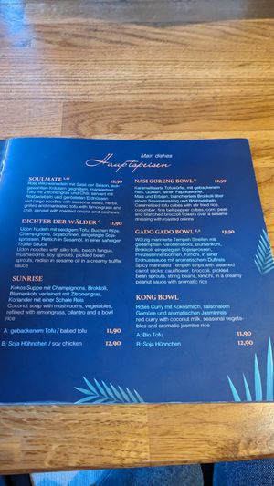 Menu at The Future is Up to You in Berlin