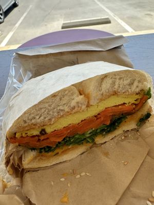 Eggy-breakfast bagelwich   at Rappit Up! in Fresno