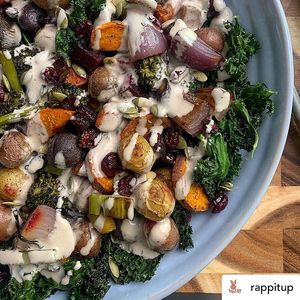 Warm Roasted Vegetable Salad at Rappit Up! in Fresno