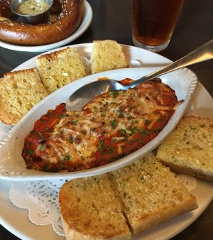 Meatball appetizer. 5 veggieballs smothered in homemade sauce with vegan cheese & garlic toast. Classic comfort food that warms you to your toes on a cold day. at Pizza Luce in Eden Prairie