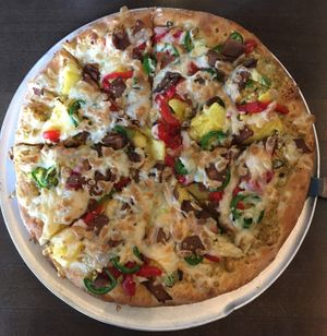 I am super glad I took the menu's “double dog dare” and tried this seasonal “Little Ralphie” pizza. Excellent. Veganized with Herbivorous Butcher bacon & RiNOTa cheese. at Pizza Luce in Eden Prairie