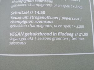 Vegan on the menu at Het Wapen van Stellendam in Stellendam