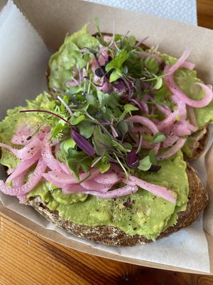 Avocado toastt  at Full Stop Station in Louisville