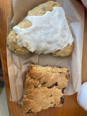 Vegan Scone and blonde   at Full Stop Station in Louisville