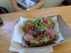 Avocado toast at Full Stop Station in Louisville