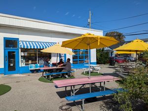 Outside patio at Full Stop Station in Louisville
